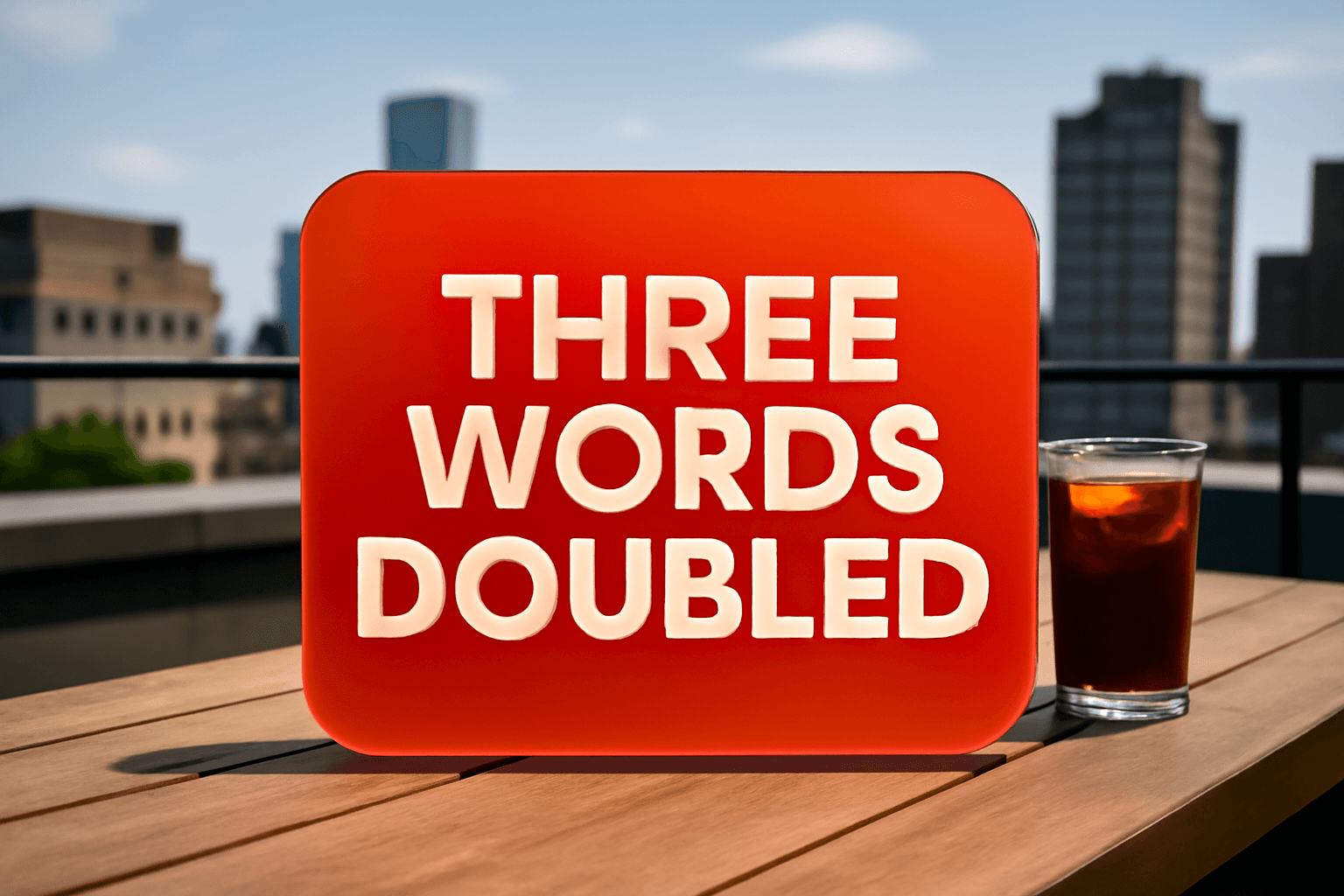 THREE WORDS DOUBLED